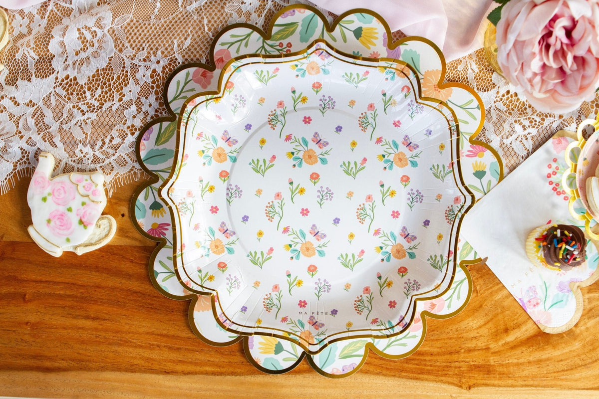 Floral Tea Party Plates - Stesha Party