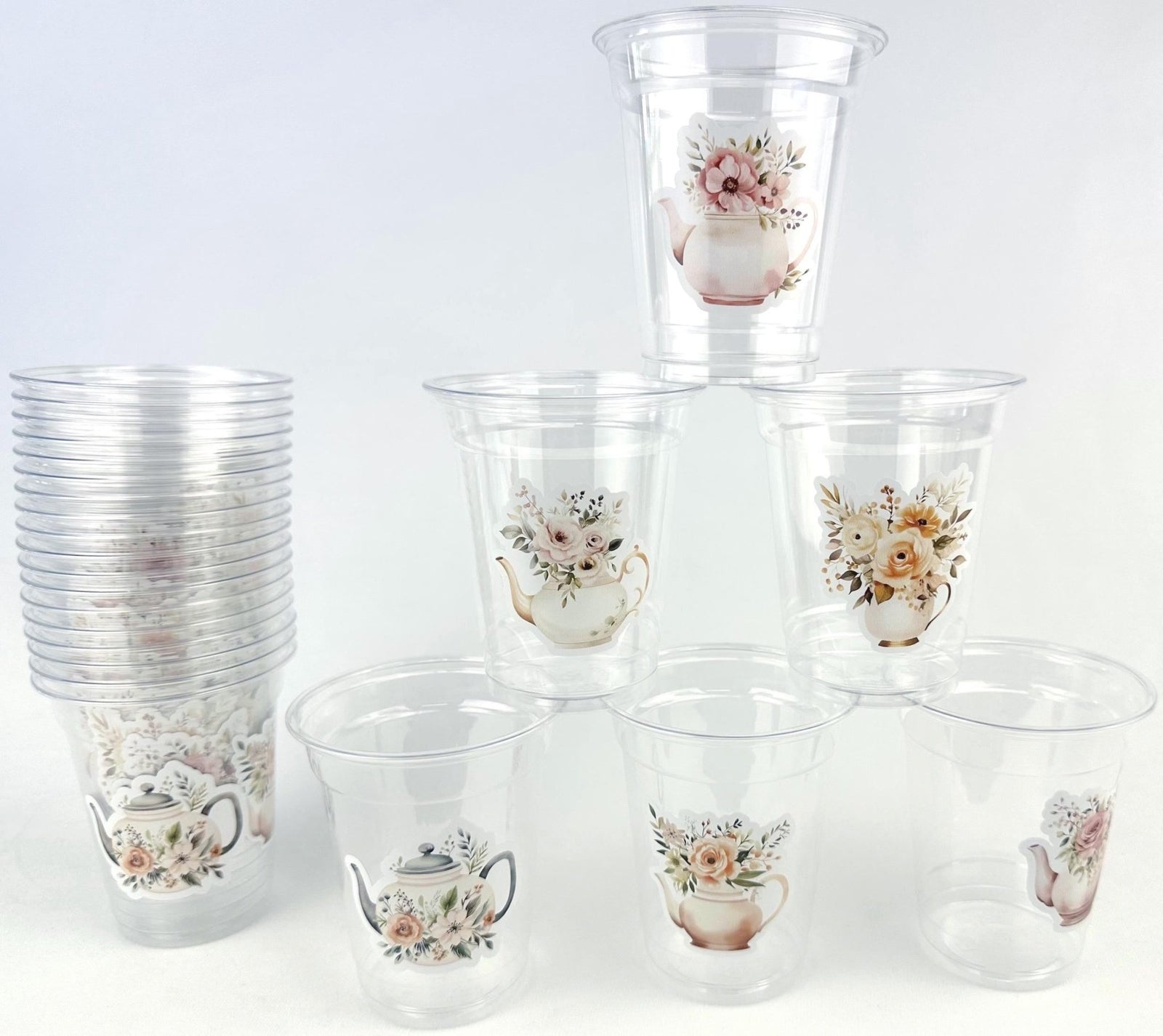 Floral Teapot Party Cups 24ct - Stesha Party