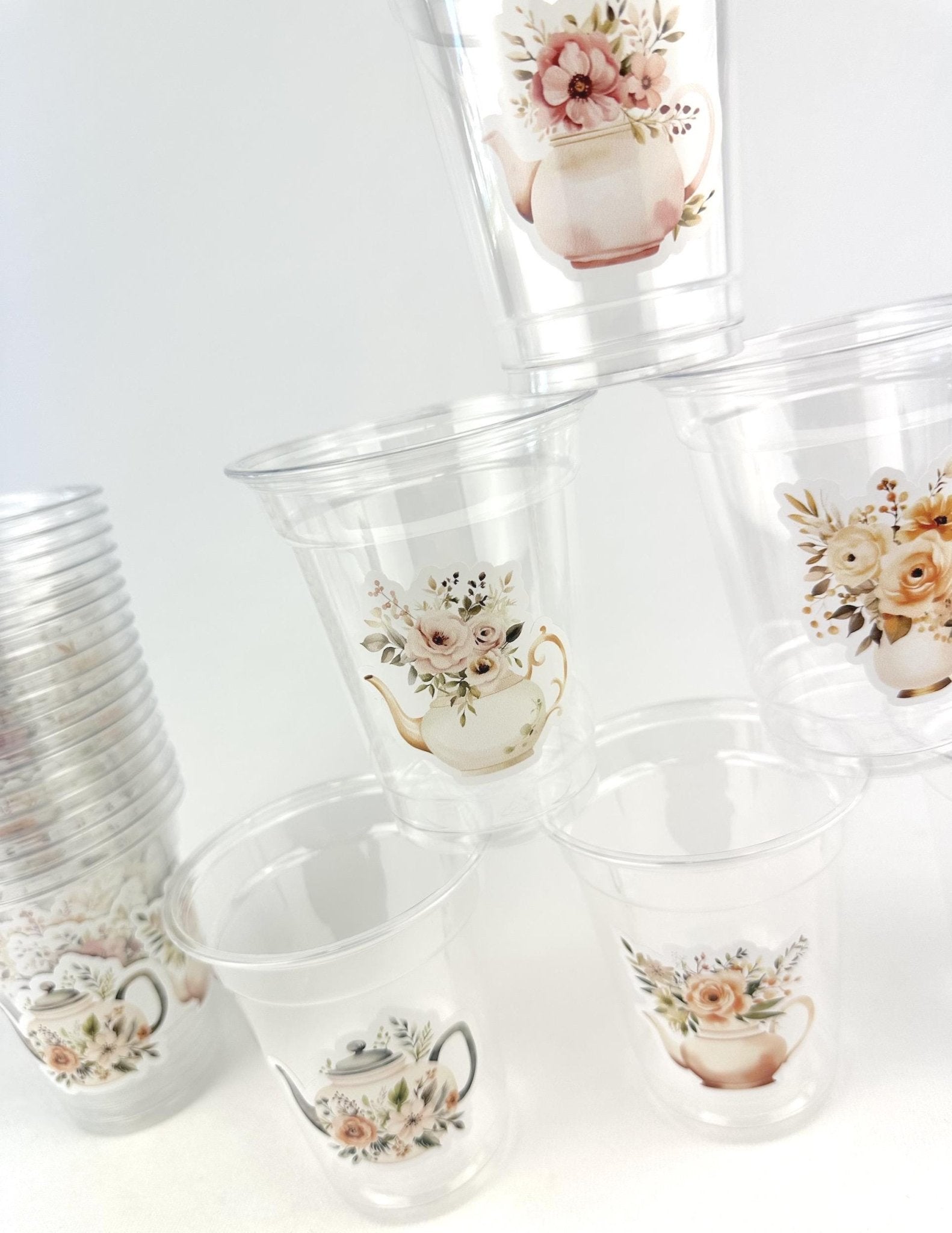Floral Teapot Party Cups 24ct - Stesha Party