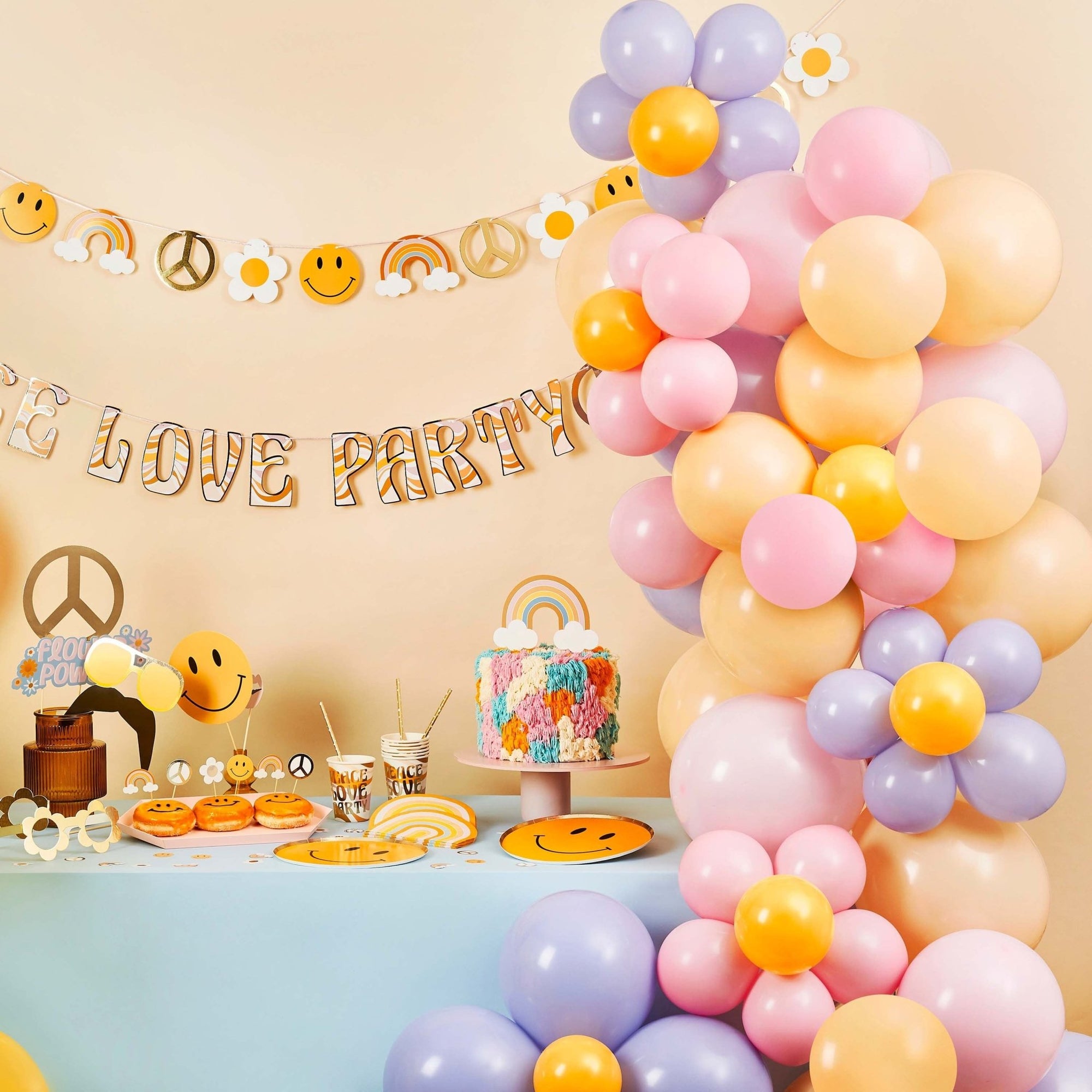 Flower Power Balloon Arch - Stesha Party