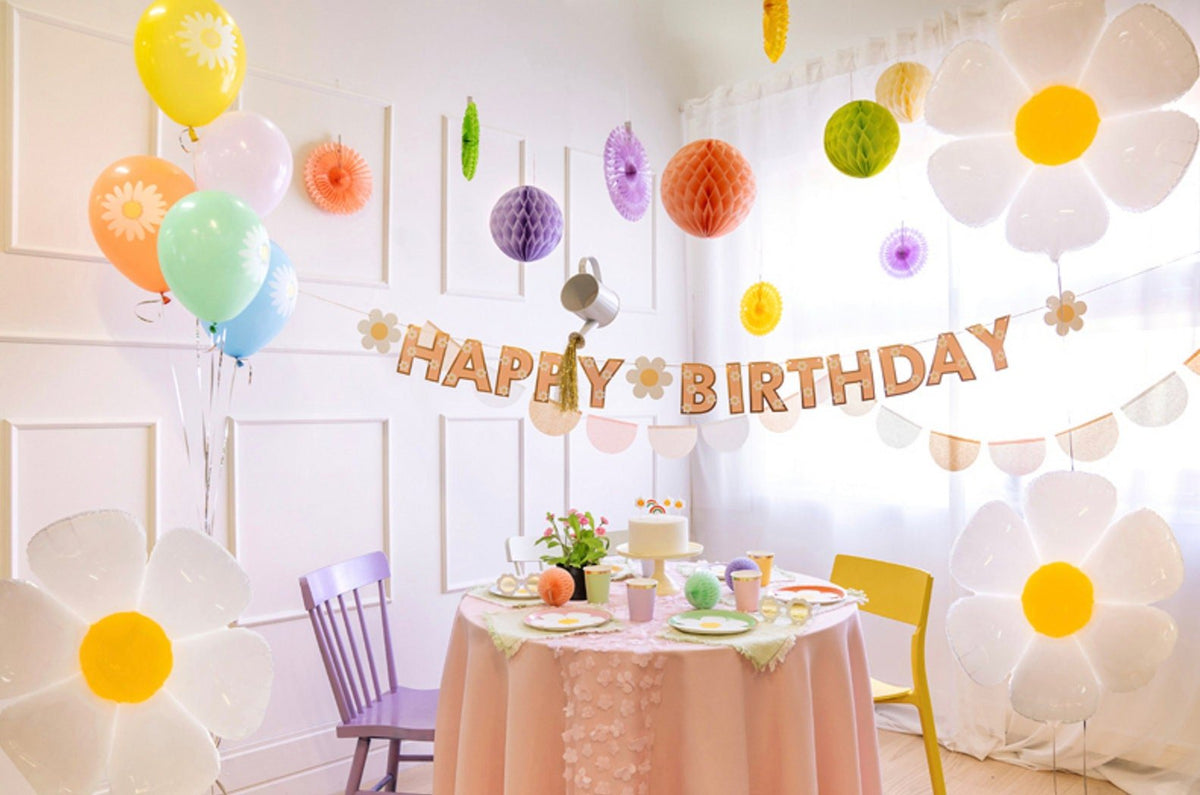 Flower Power Party Balloons 5ct - Stesha Party