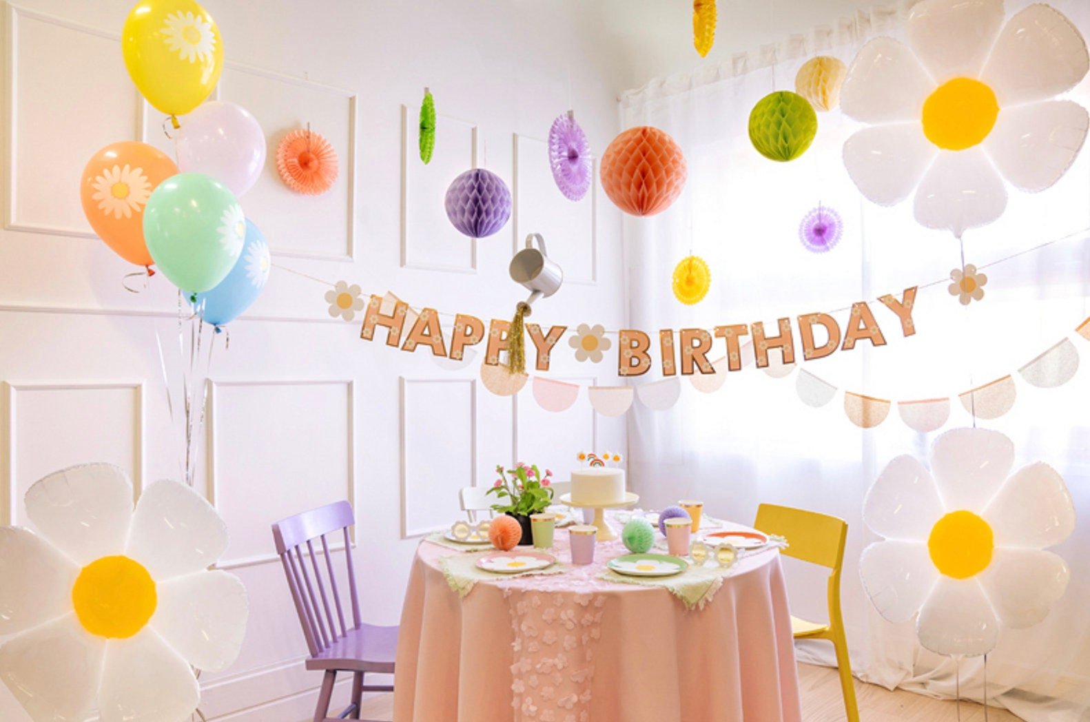 Flower Power Party Balloons 5ct - Stesha Party