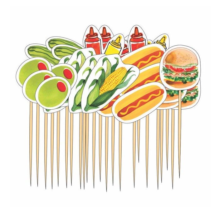 Food Party Topper Picks 24ct - Stesha Party
