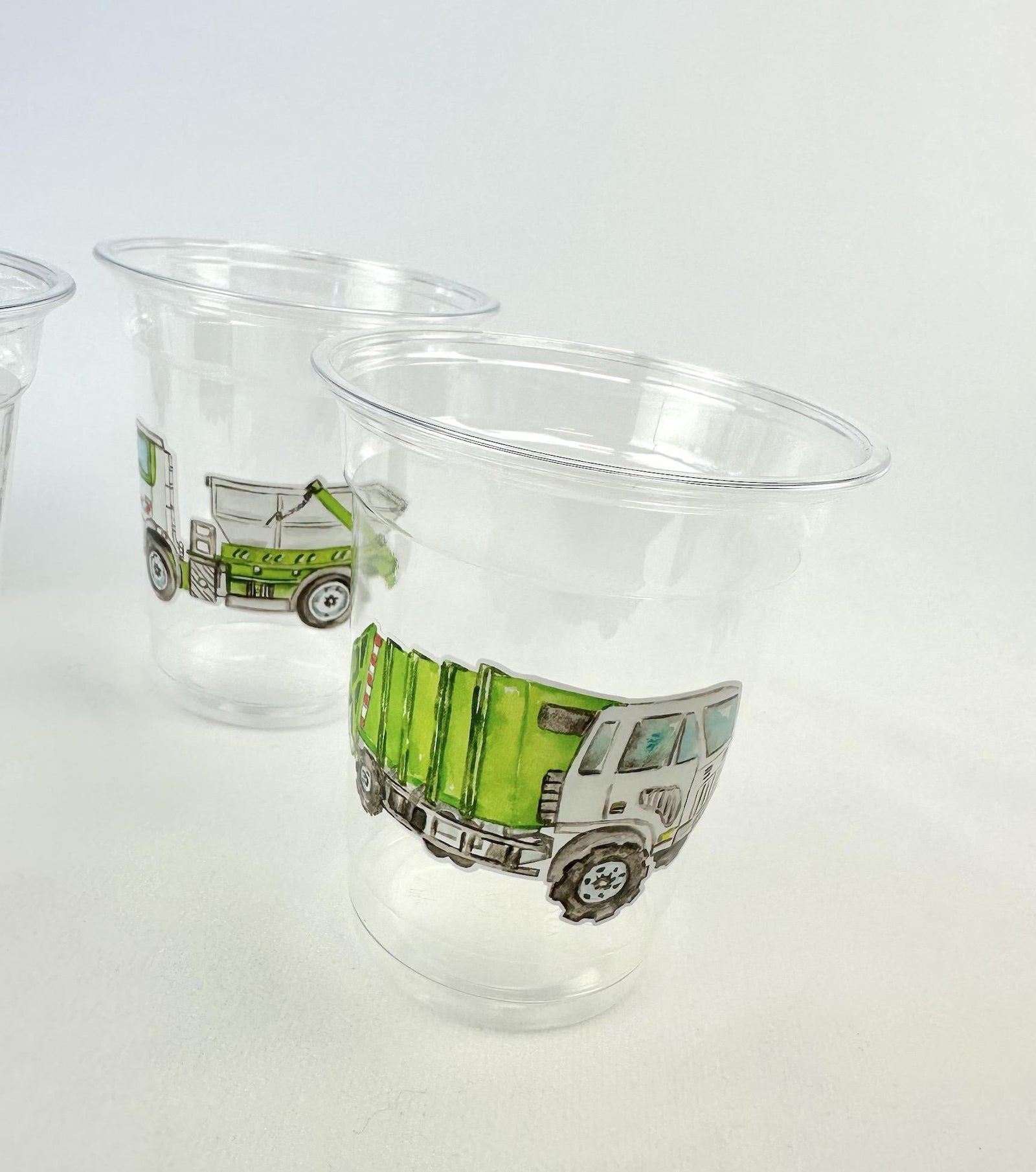 Garbage Truck Birthday Cups 24ct 12oz Plastic - Stesha Party