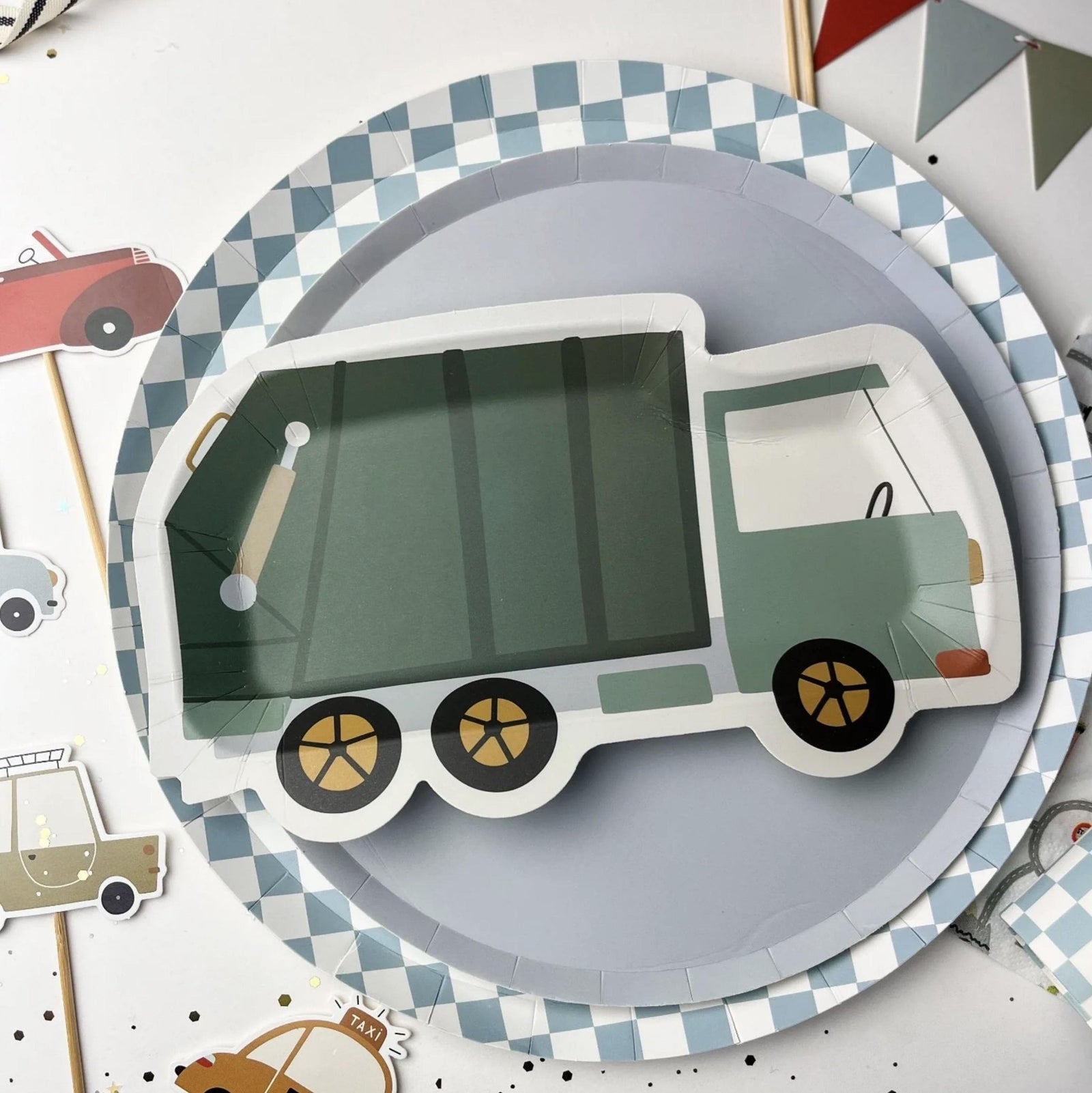 Garbage Truck Party Plates 12ct - Stesha Party
