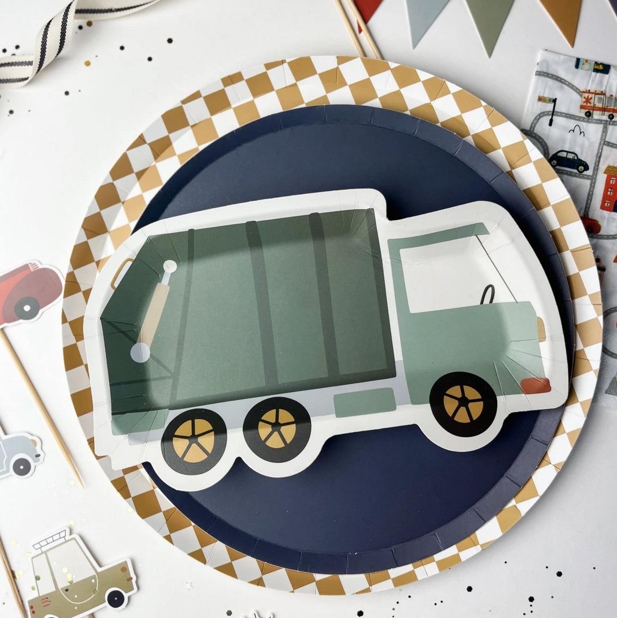 Garbage Truck Party Plates 12ct - Stesha Party