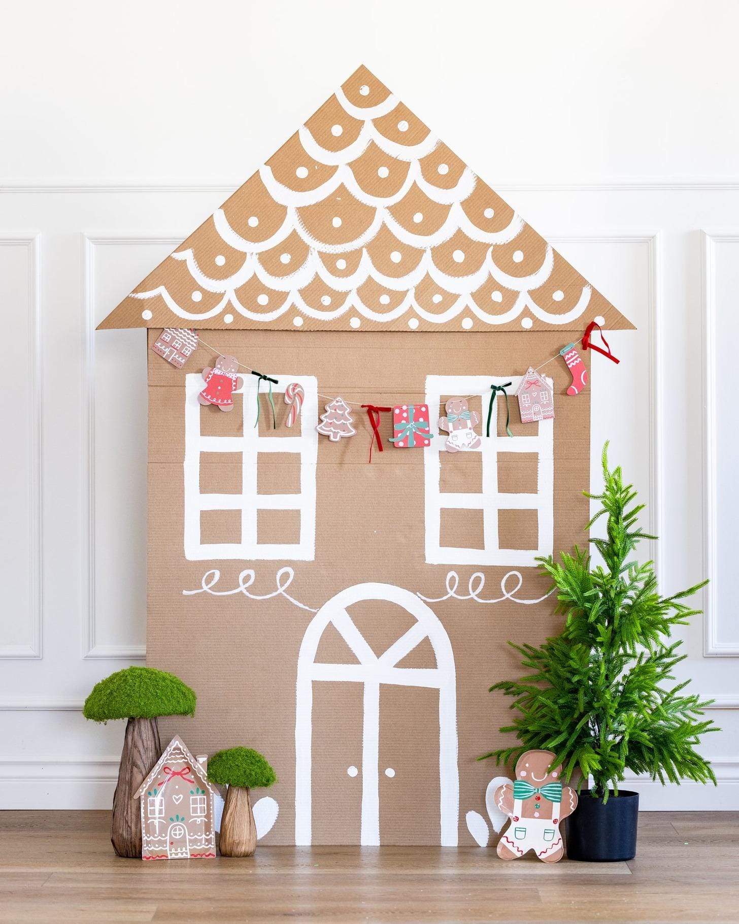 Gingerbread Banner Christmas Garland 5ft - Stesha Party