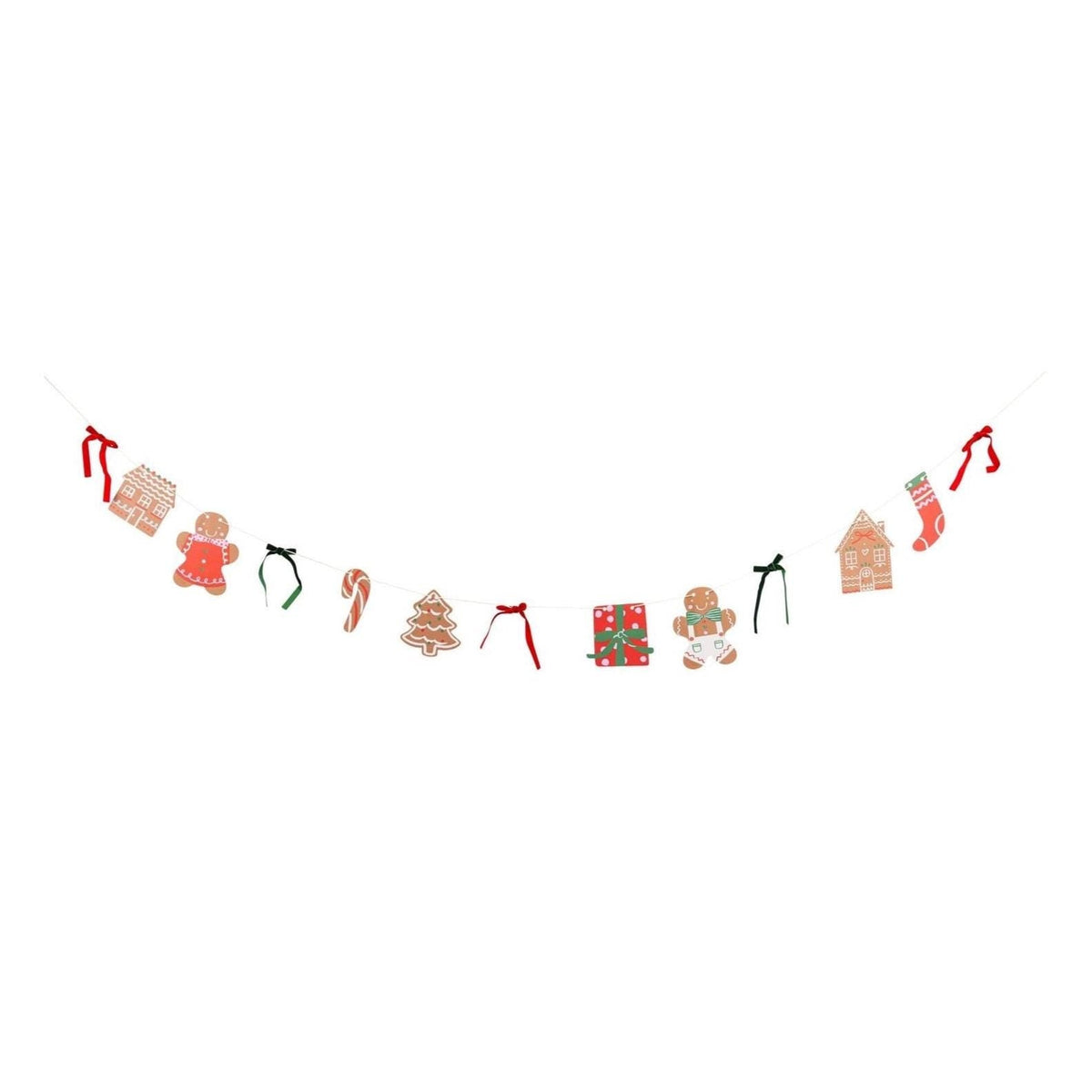 Gingerbread Banner Christmas Garland 5ft - Stesha Party