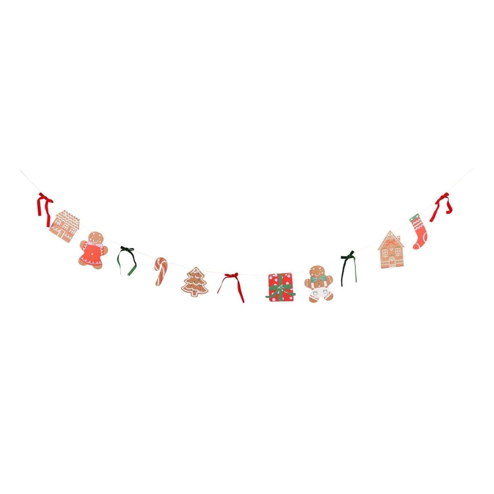 Gingerbread Banner Christmas Garland 5ft - Stesha Party