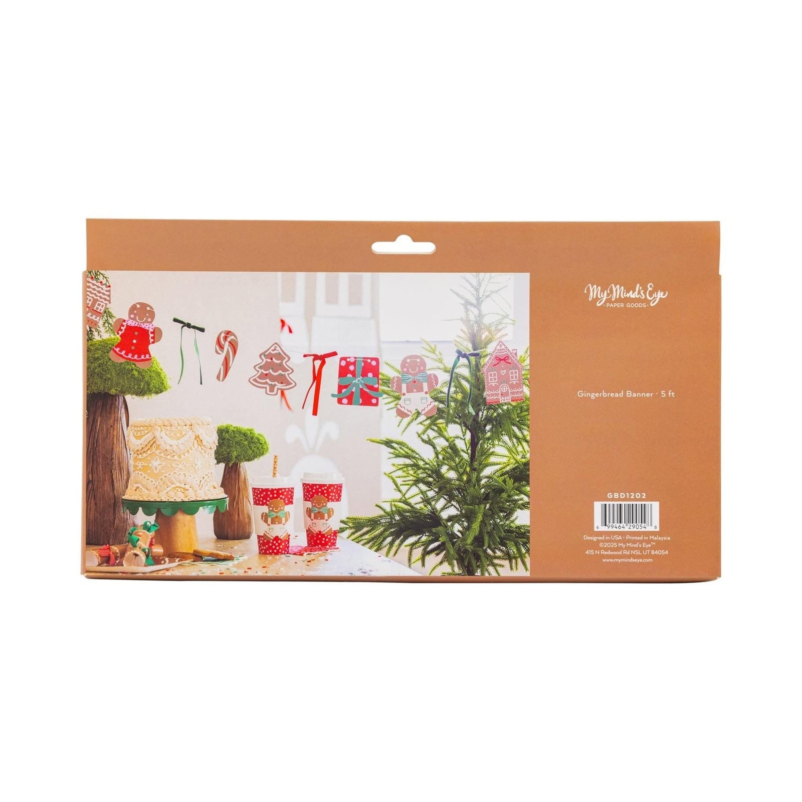 Gingerbread Banner Christmas Garland 5ft - Stesha Party