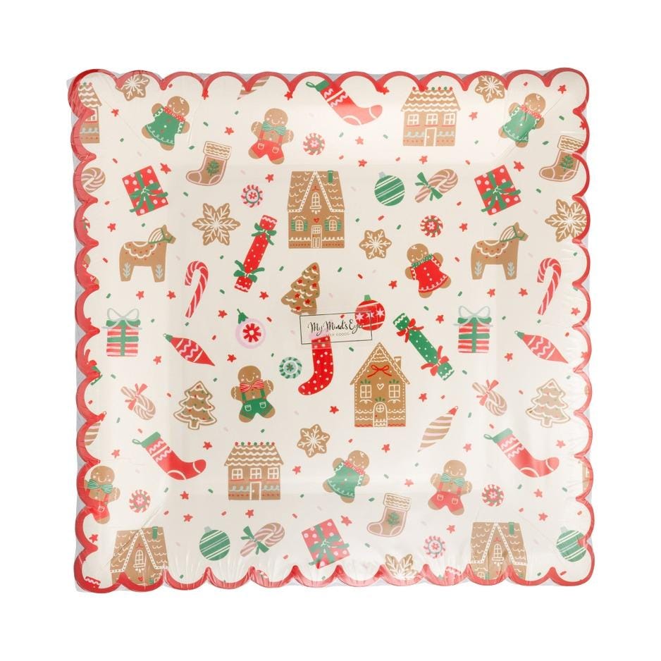 Gingerbread Christmas Plates - Stesha Party