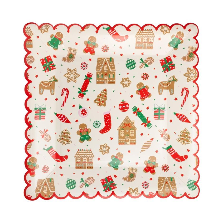Gingerbread Christmas Plates - Stesha Party