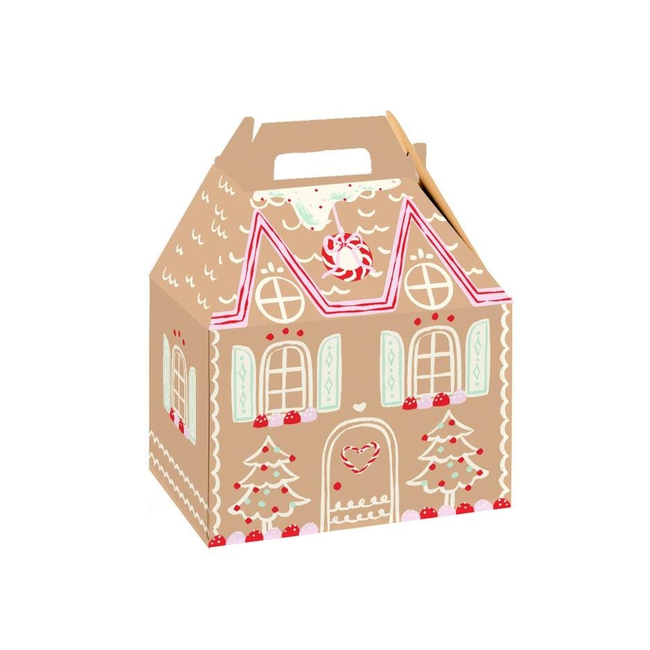 Gingerbread House Gable Treat Boxes 6ct - Stesha Party