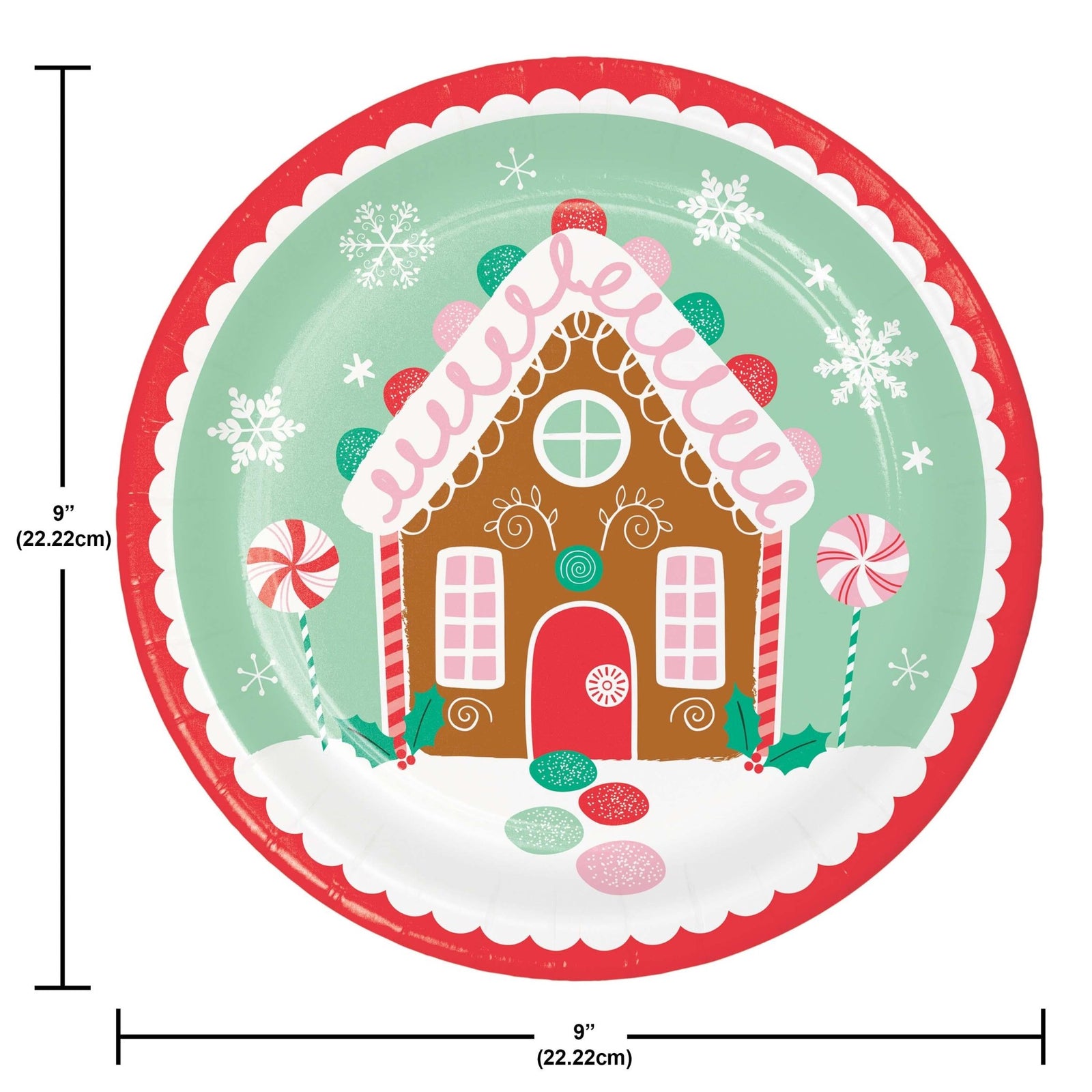 Gingerbread House Plates 8ct - Stesha Party