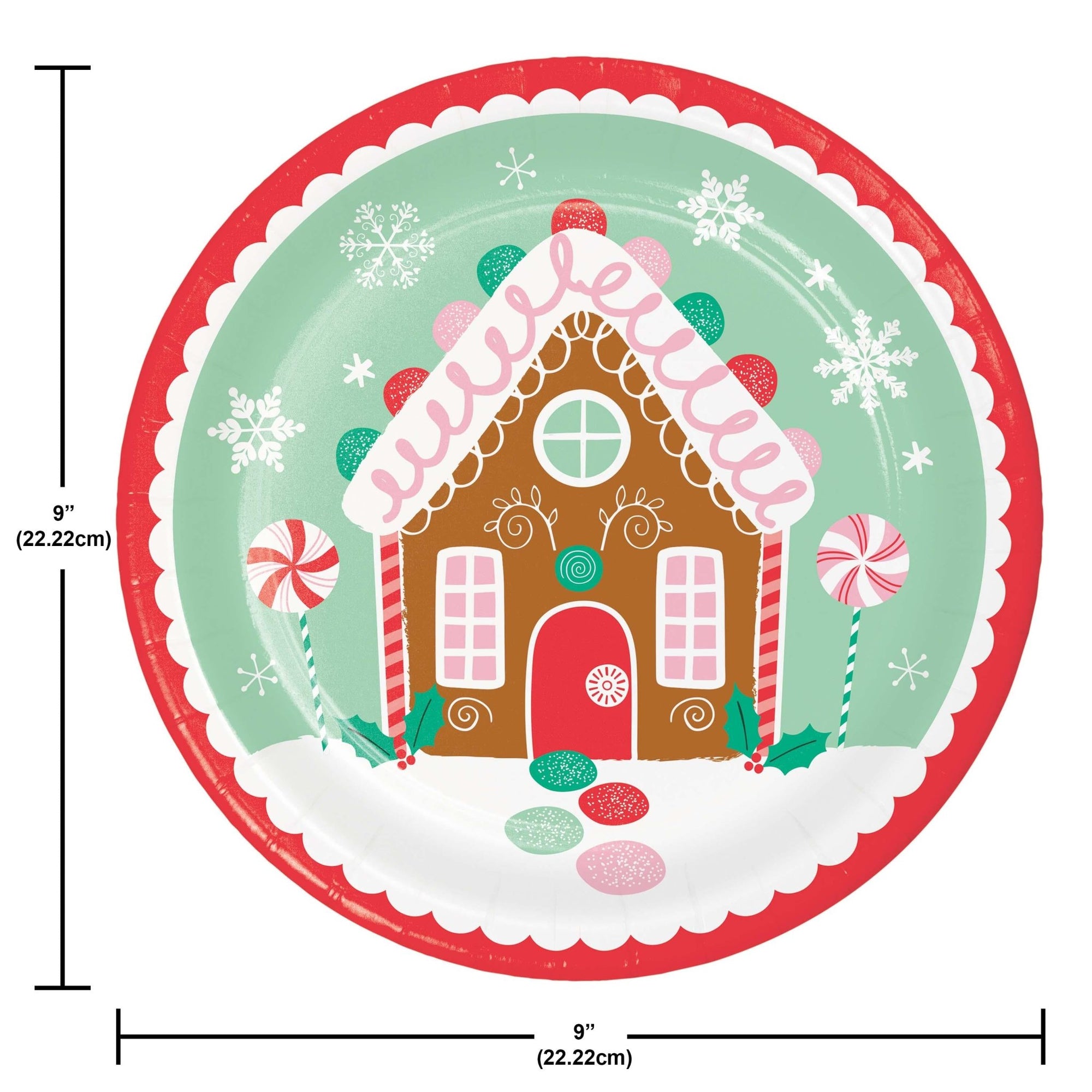 Gingerbread House Plates 8ct - Stesha Party