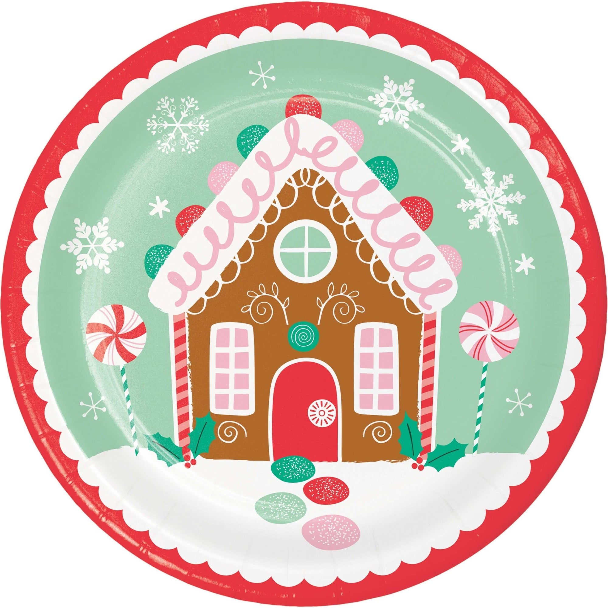 Gingerbread House Plates 8ct - Stesha Party