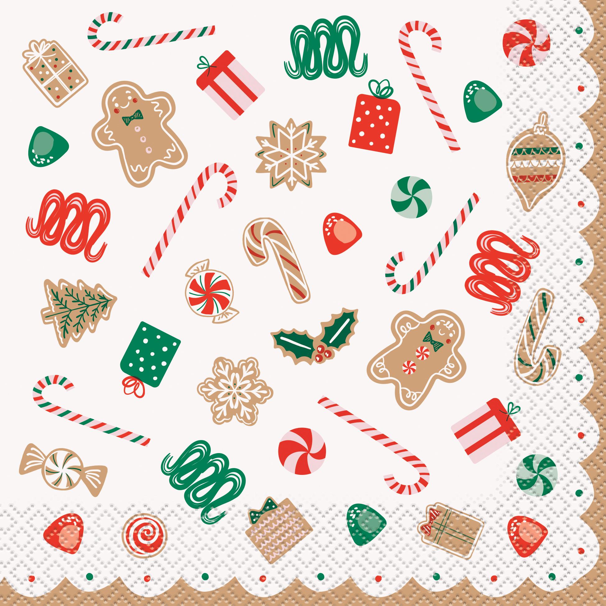 Gingerbread Paper Luncheon Napkins 16ct - Stesha Party