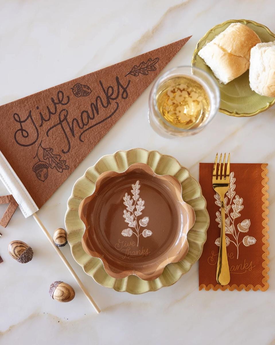 Give Thanks Dessert Plates - Stesha Party