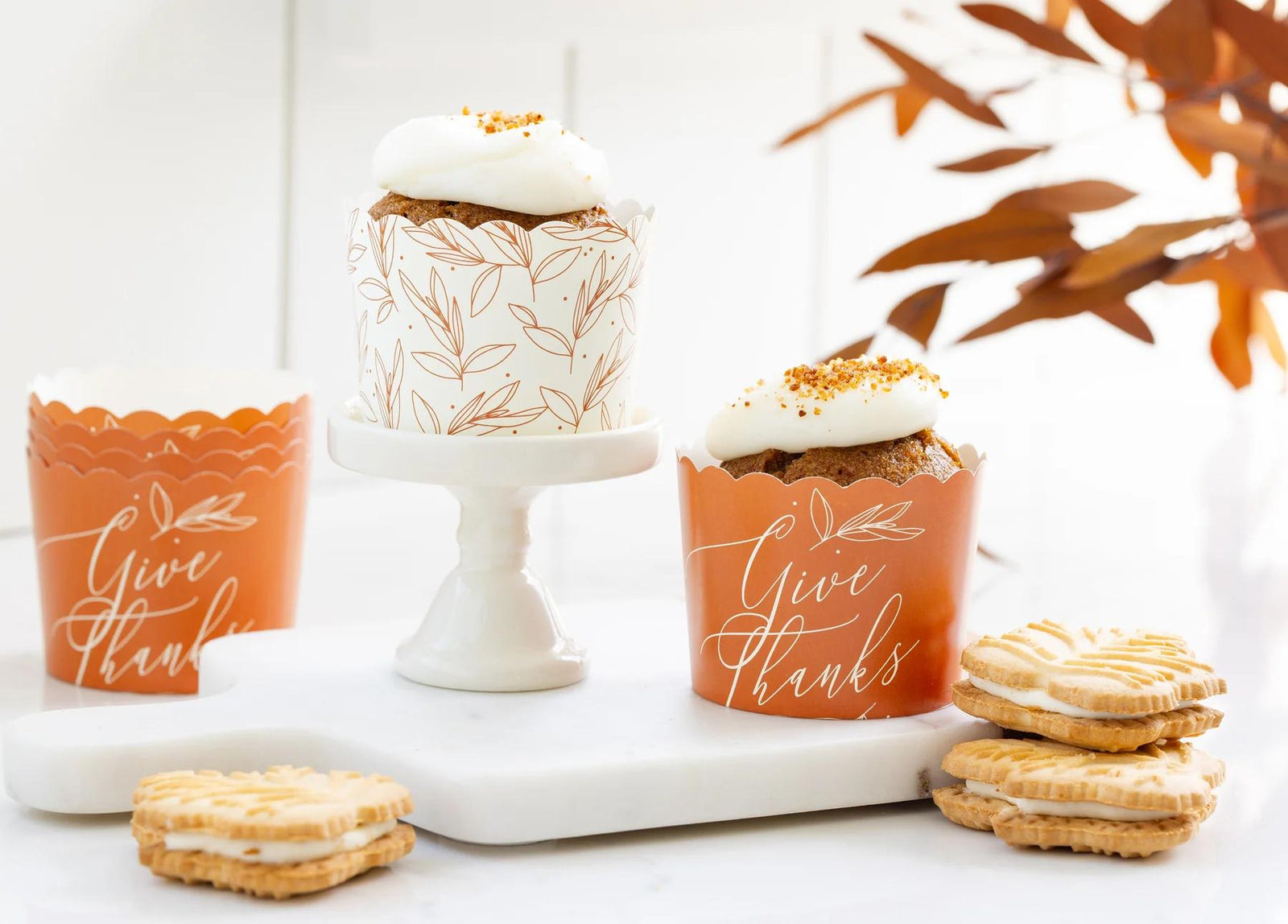 Give Thanks Fall Baking Cups - Stesha Party