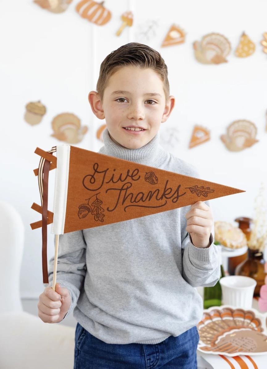 Give Thanks Pennant Flag - Stesha Party