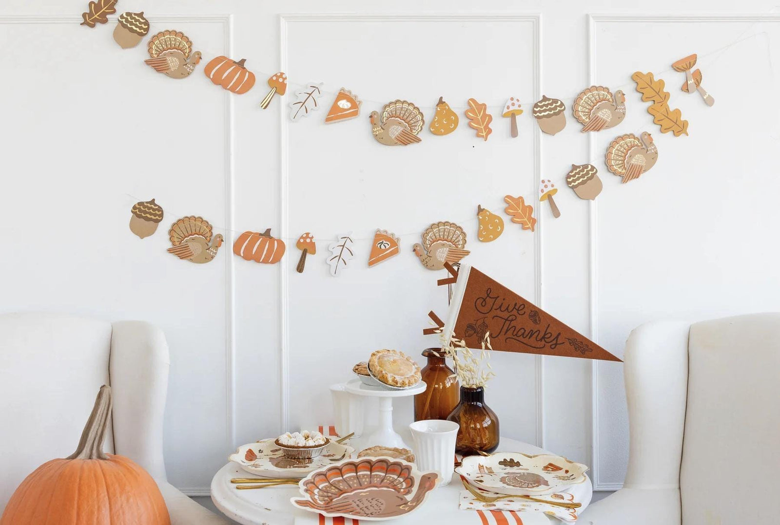 Give Thanks Pennant Flag - Stesha Party