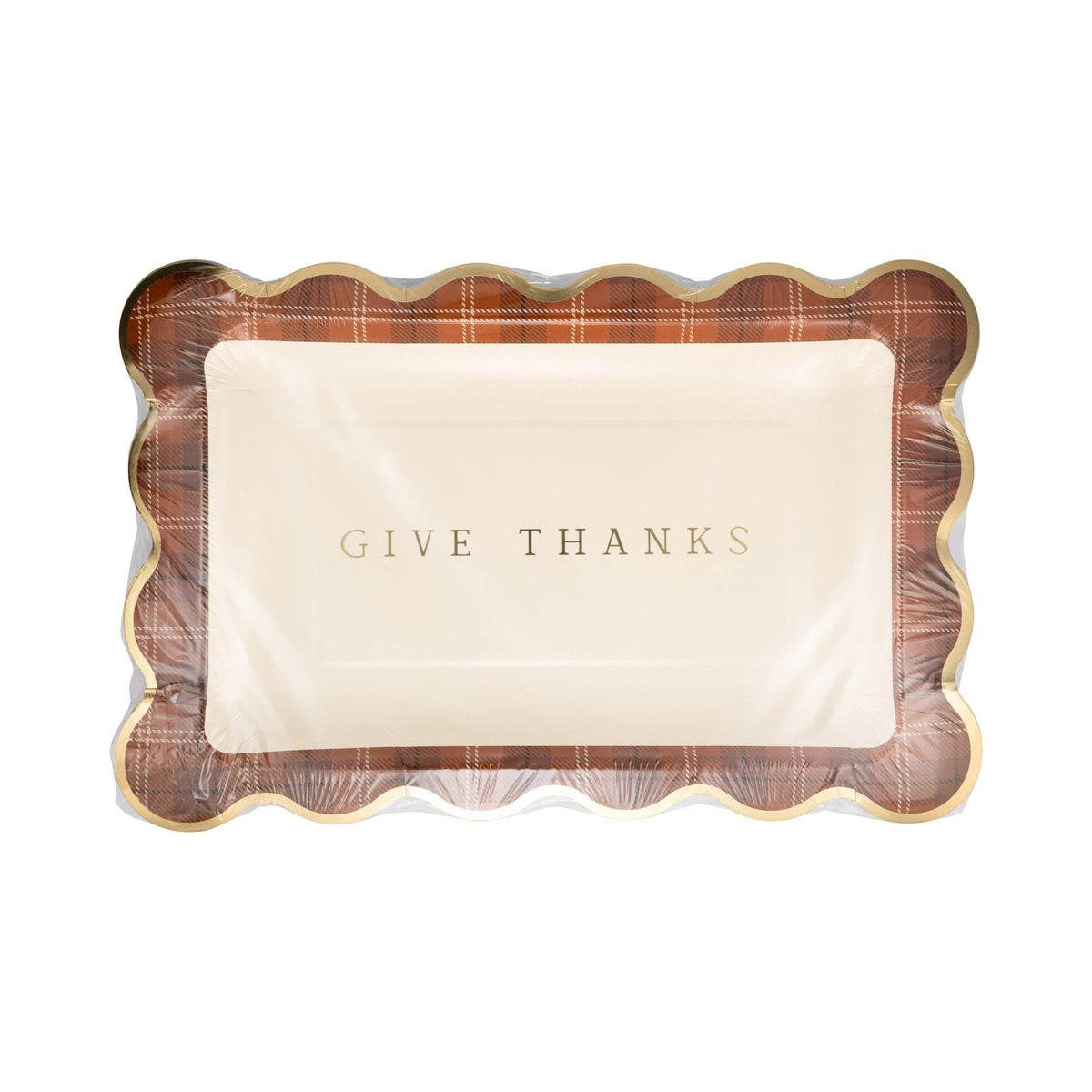 Give Thanks Plaid Paper Plates - Stesha Party
