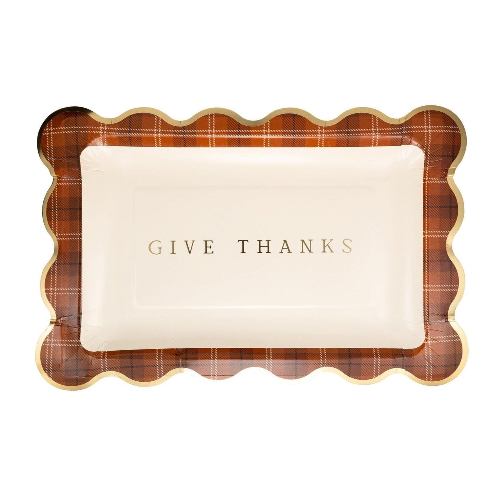 Give Thanks Plaid Paper Plates - Stesha Party