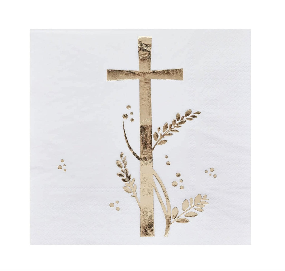 Gold Cross Communion Napkins 16ct - Stesha Party