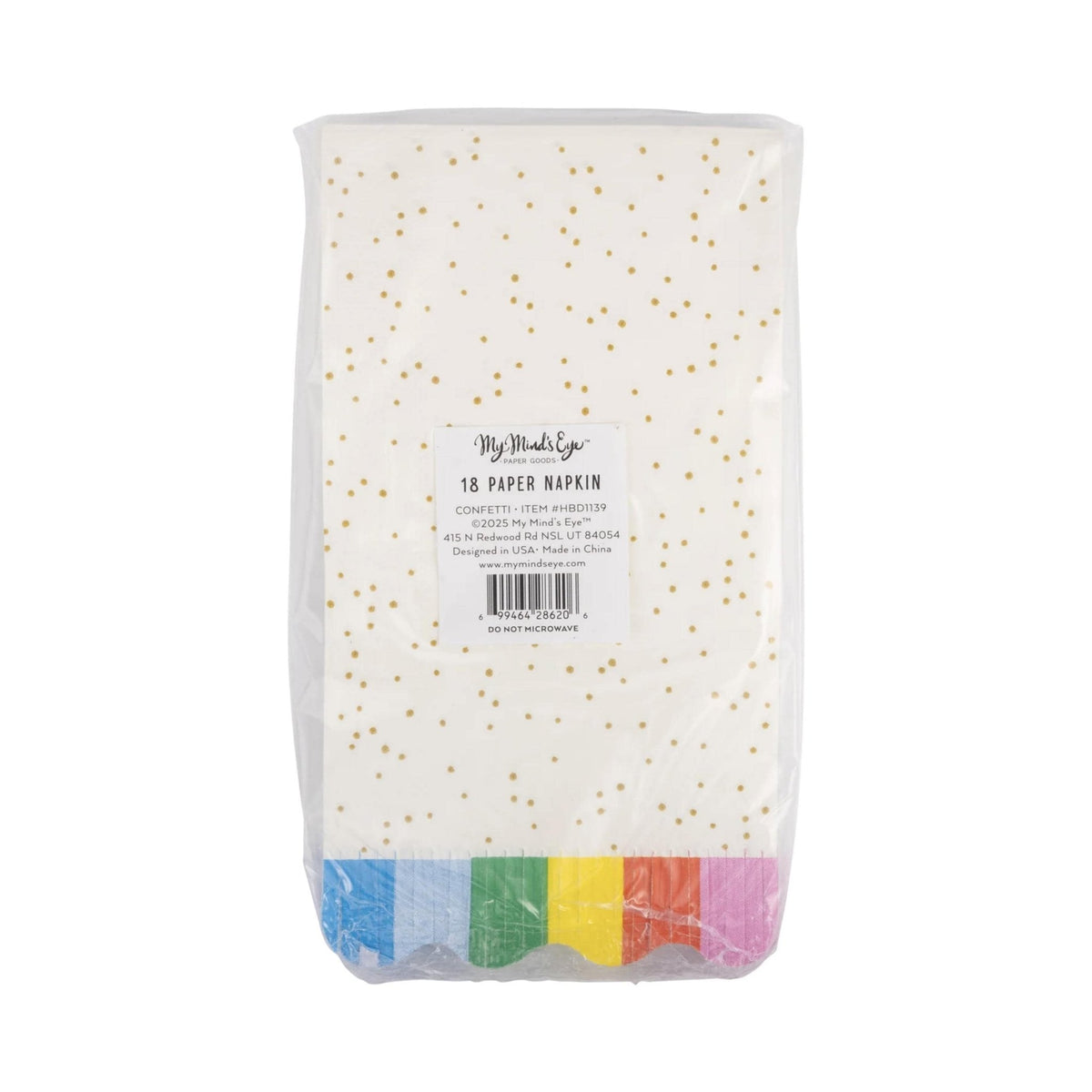 Gold Foil Confetti Rainbow Fringe Napkins 18ct - Stesha Party