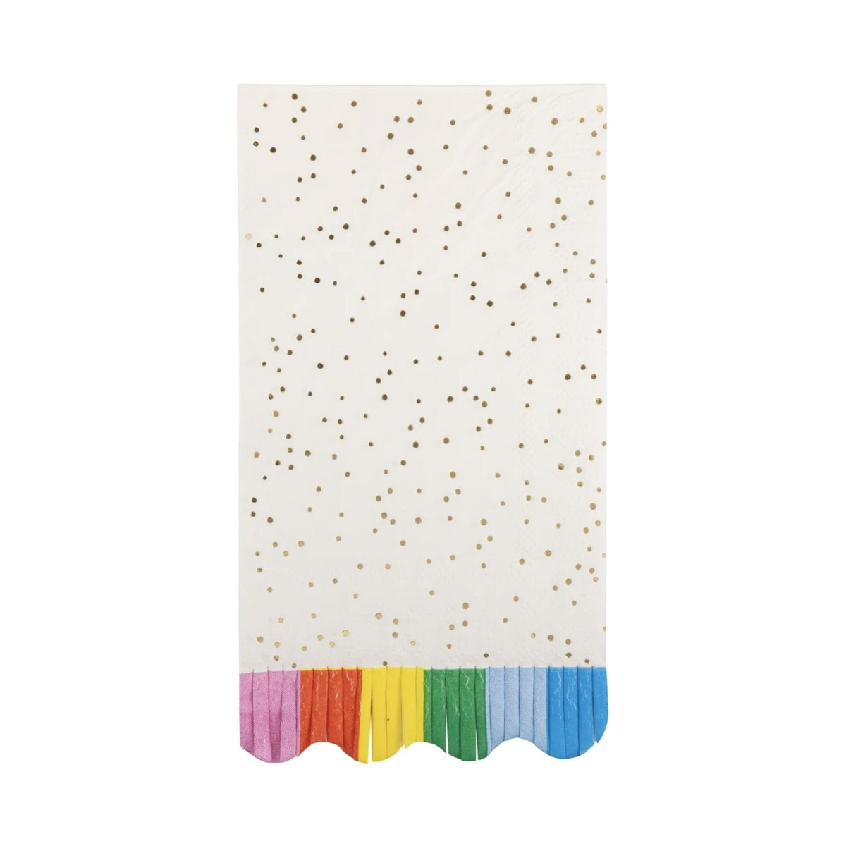 Gold Foil Confetti Rainbow Fringe Napkins 18ct - Stesha Party