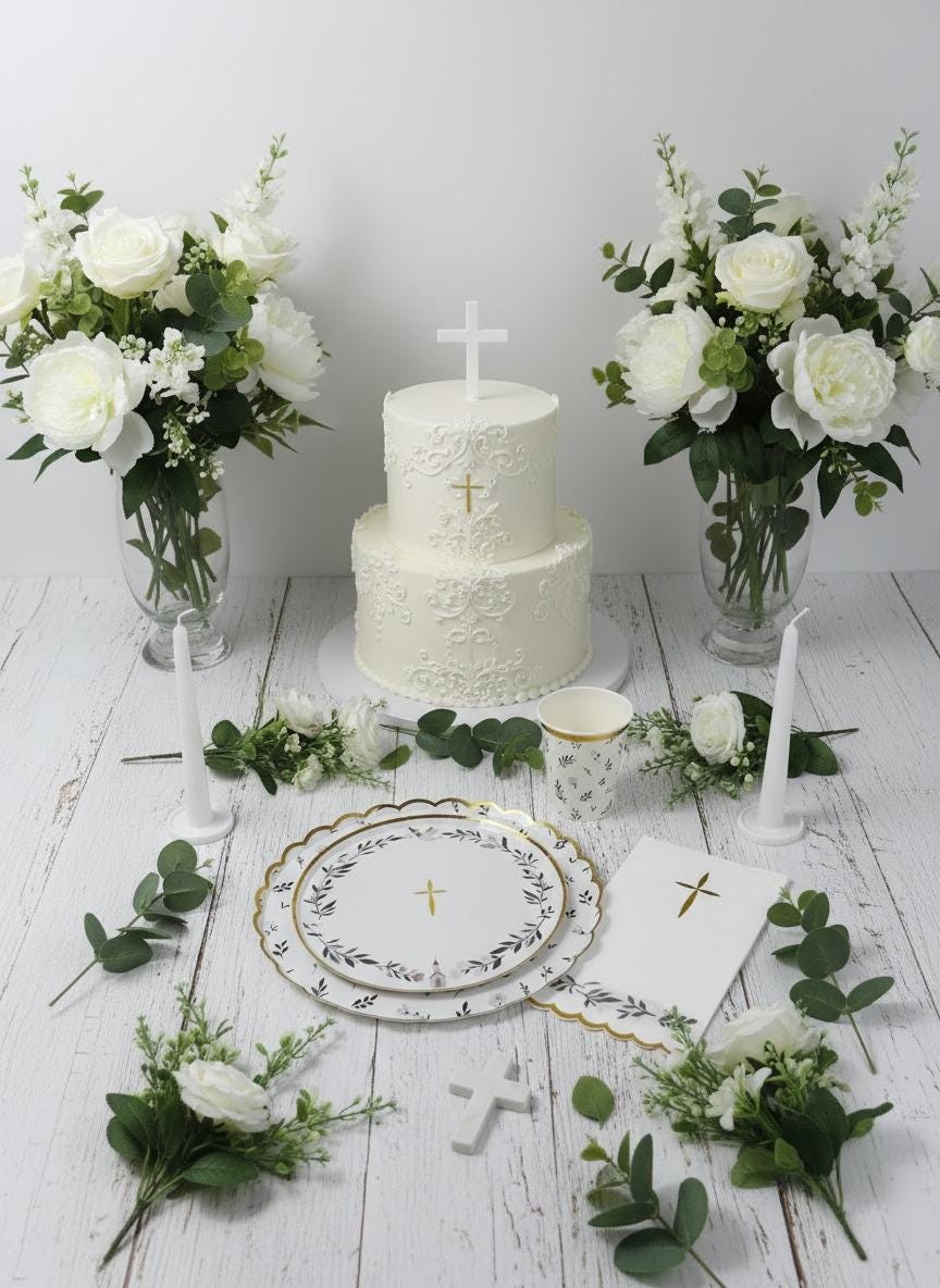 Gold Foil Cross Napkins 16ct - Stesha Party