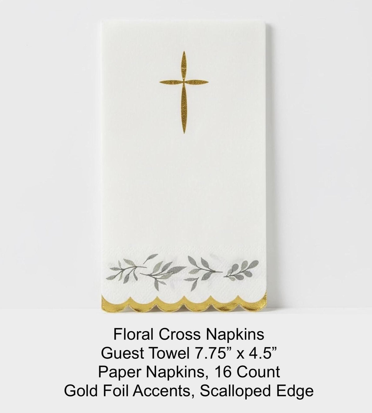 Gold Foil Cross Napkins 16ct - Stesha Party