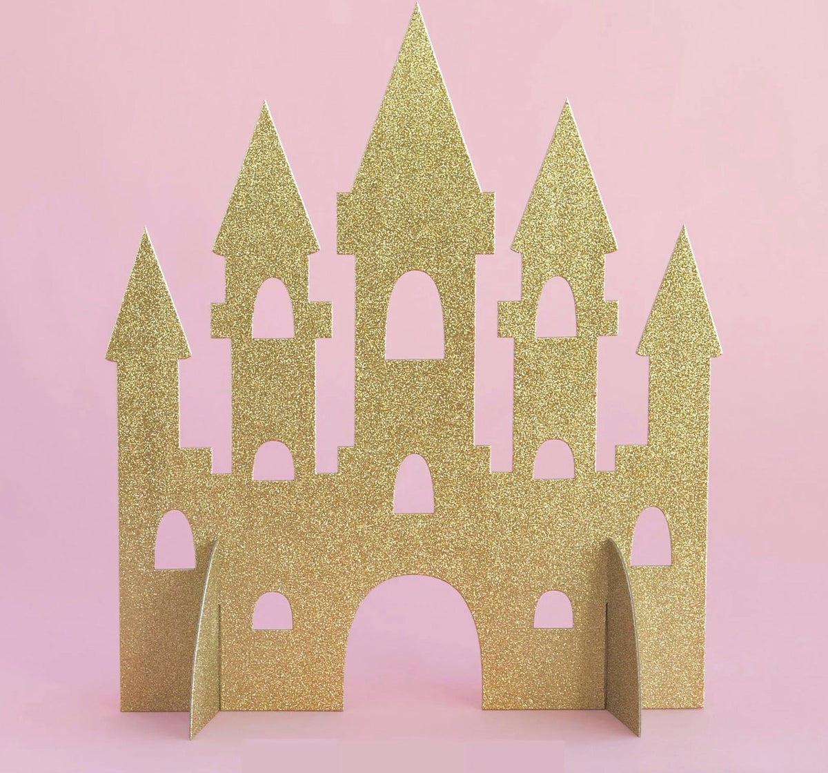Gold Glitter Princess Party Castle Centerpiece - Stesha Party