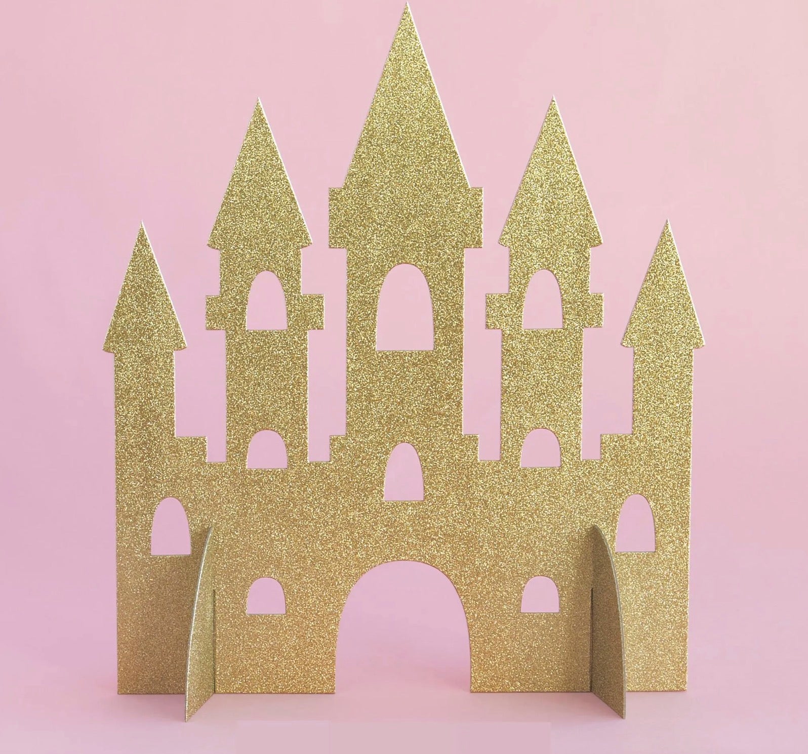 Gold Glitter Princess Party Castle Centerpiece - Stesha Party