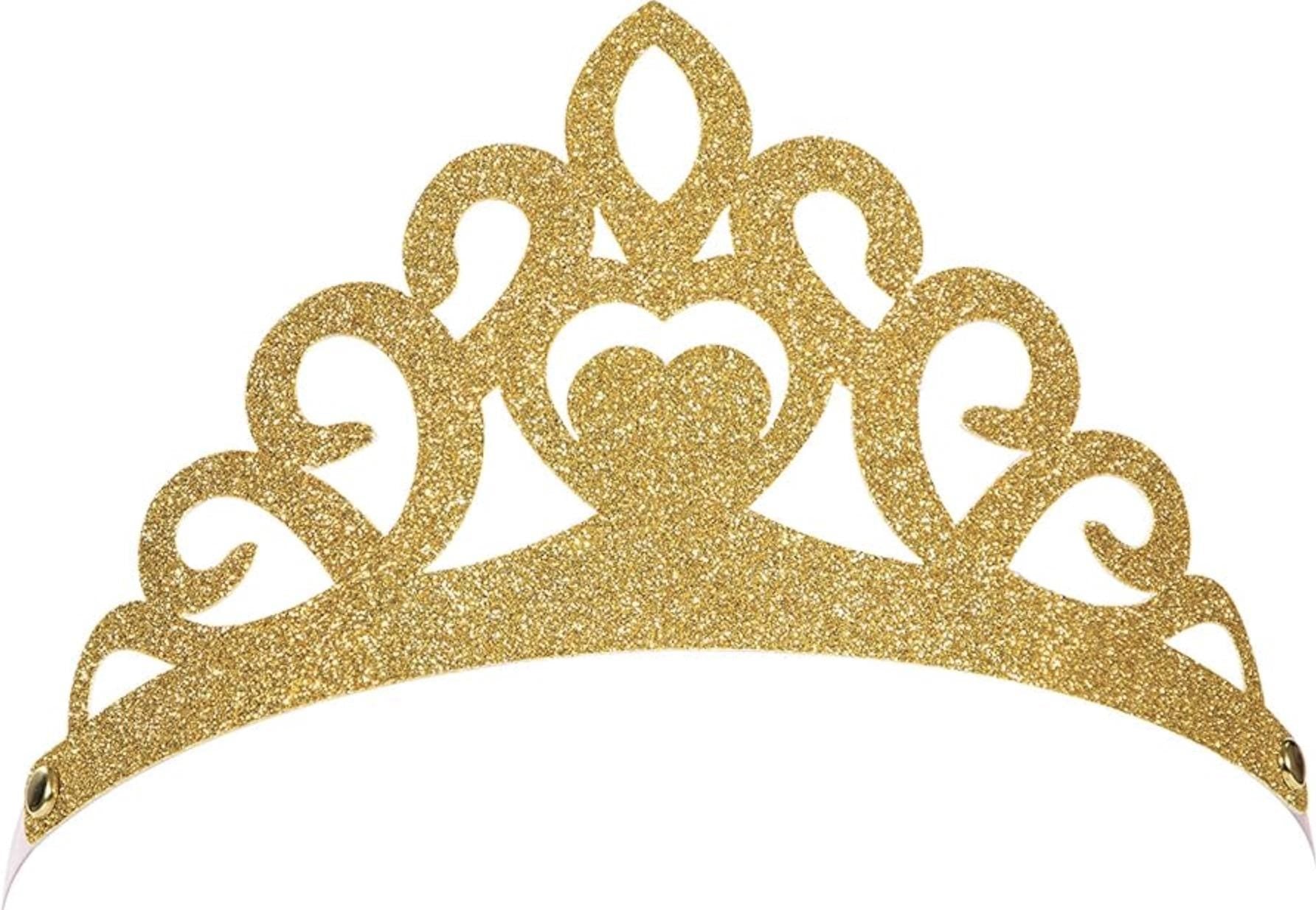 Gold Glitter Princess Tiaras 8ct - Stesha Party