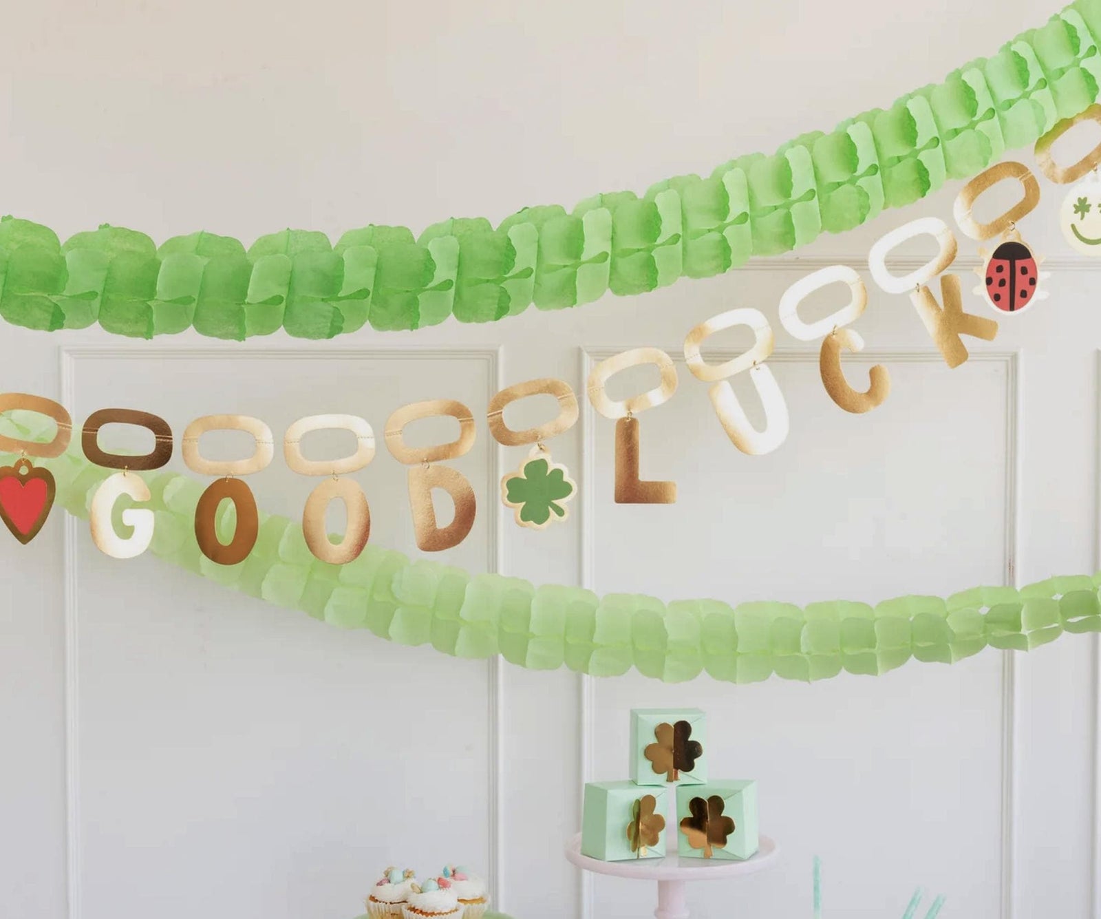 Gold Good Luck Charm Banner - Stesha Party