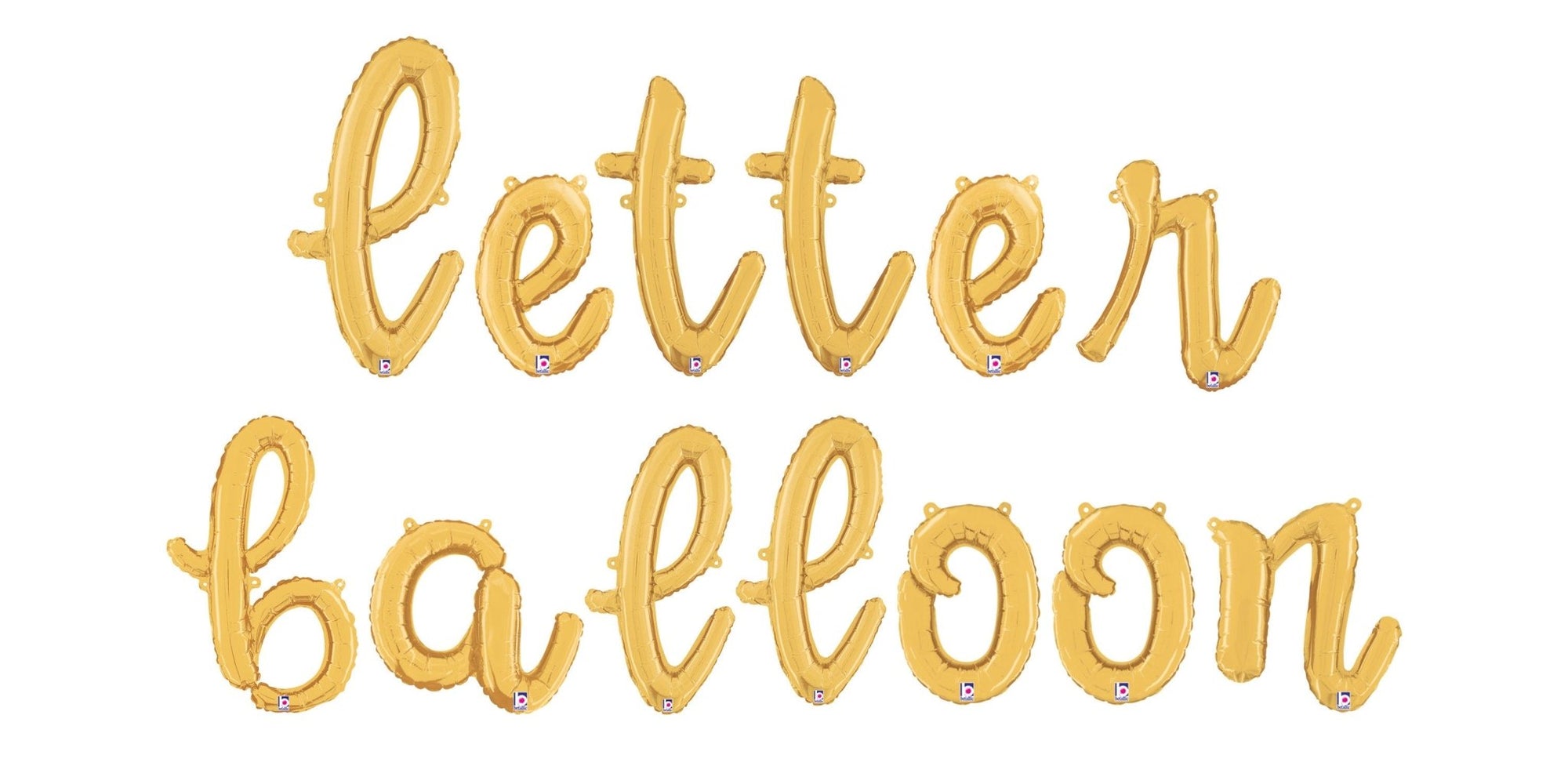 Gold Script Letter Balloons - Stesha Party