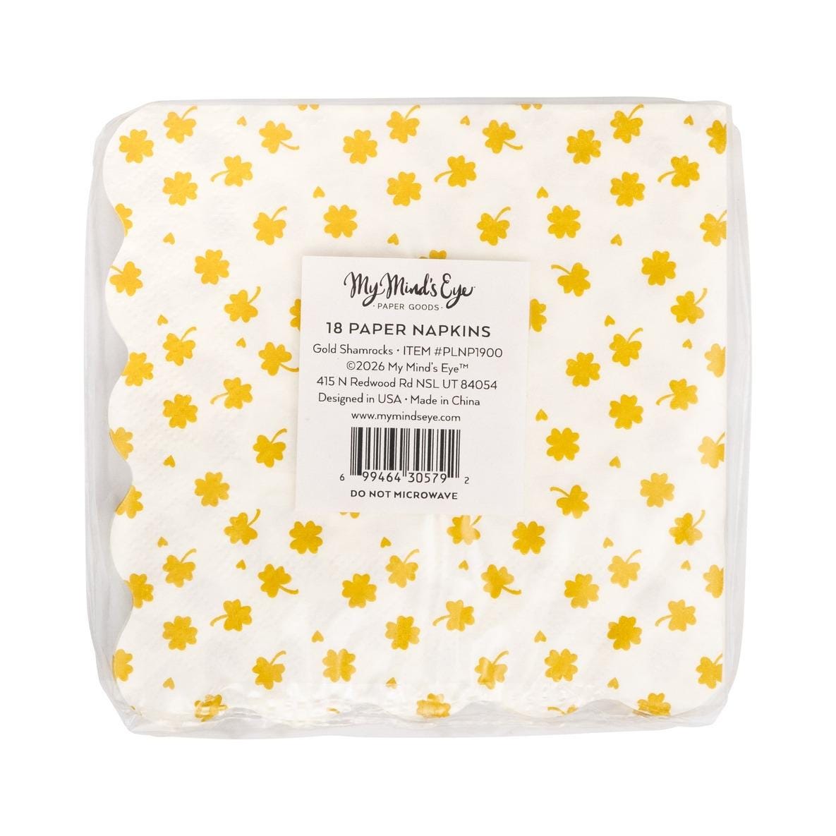 Gold Shamrock Cocktail Napkins 18ct - Stesha Party