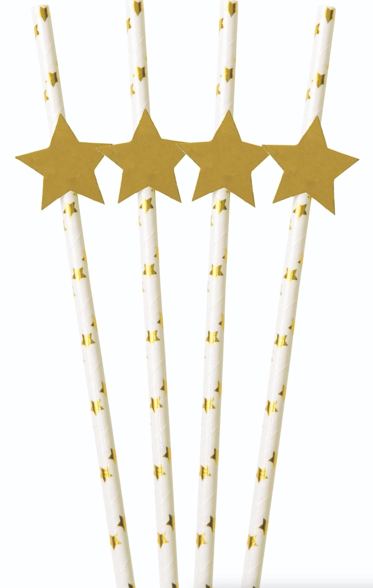 Gold Star Party Straws 12ct - Stesha Party