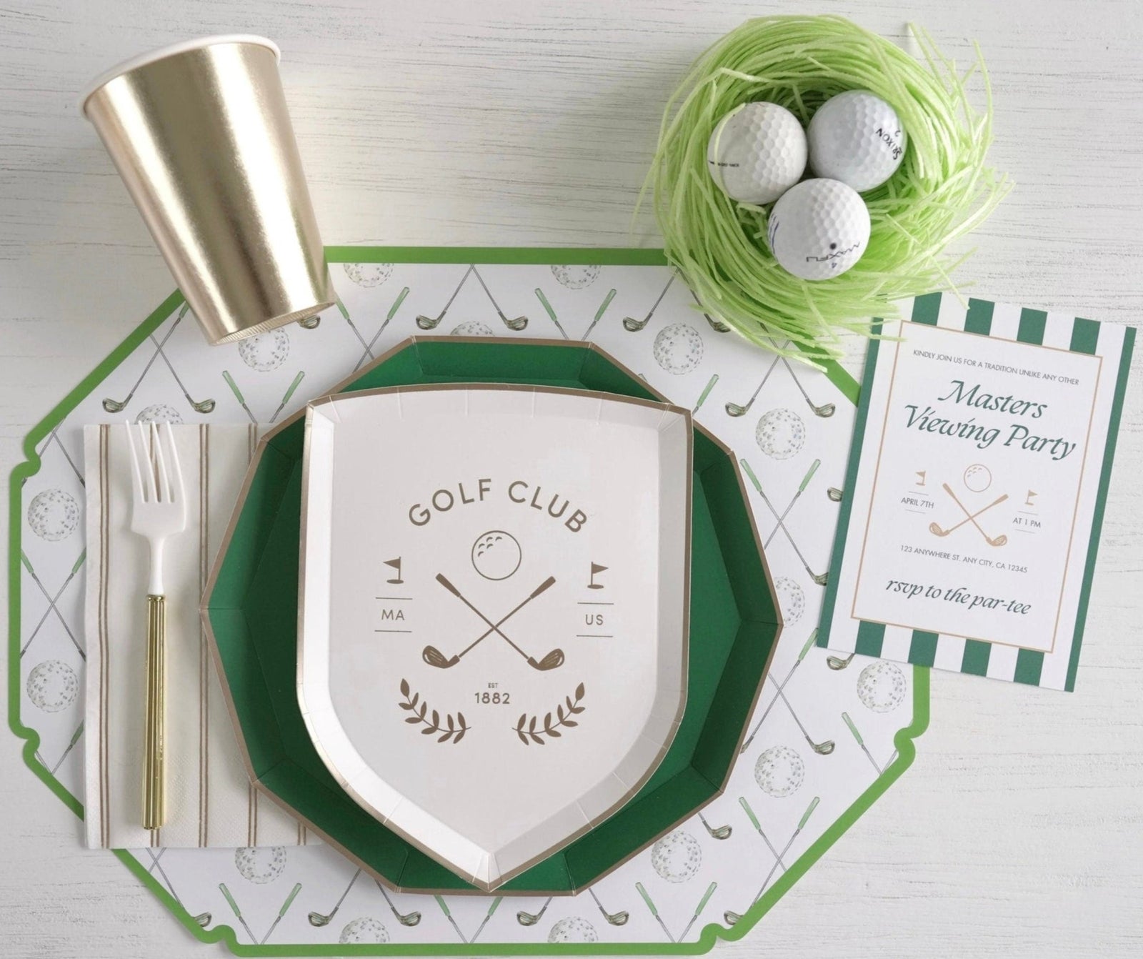Golf Club Party Plates 8ct - Stesha Party