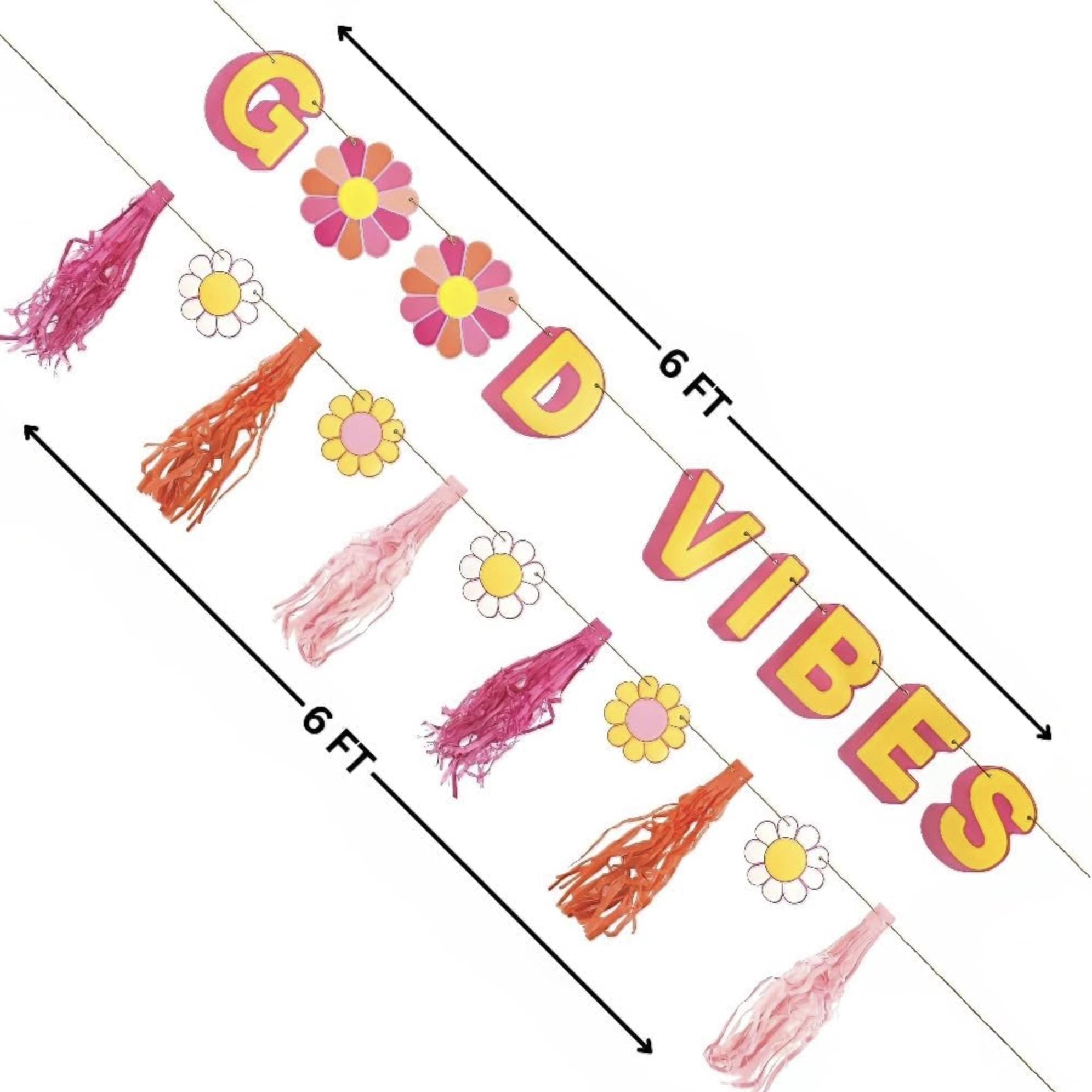 Good Vibes Banner Daisy Garland Set - Stesha Party