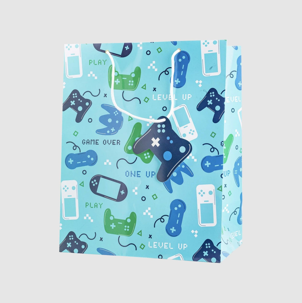 Green & Blue Video Game Birthday Gift Bags 3ct - Stesha Party
