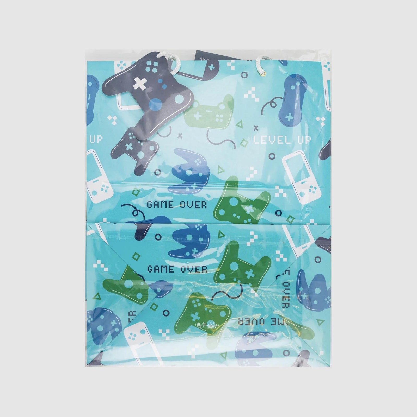 Green & Blue Video Game Birthday Gift Bags 3ct - Stesha Party