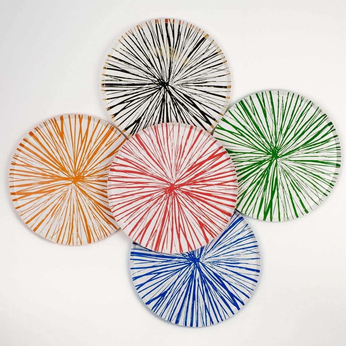 Green Burst Paper Plates 8ct - Stesha Party