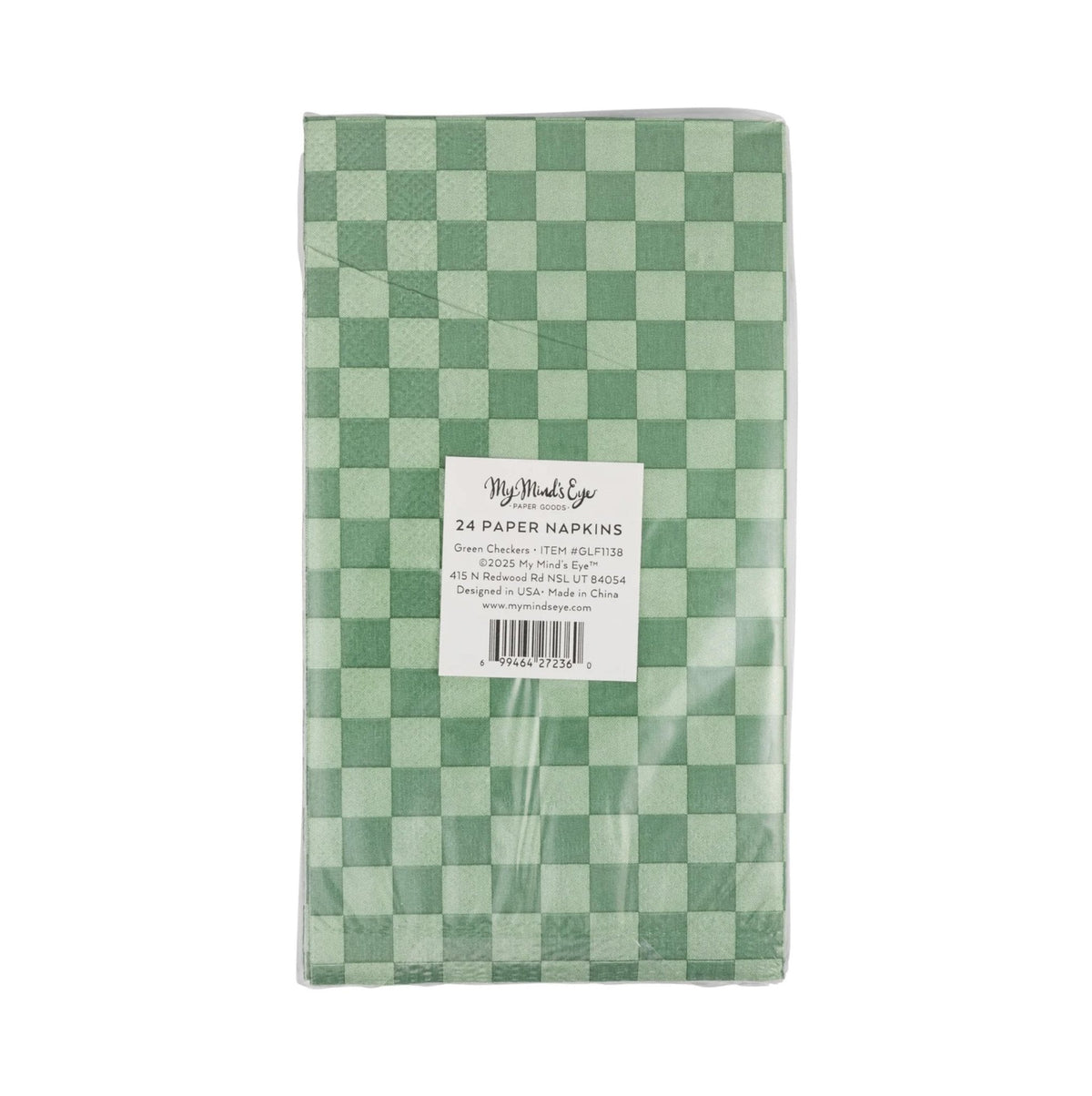 Green Checkered Party Napkins - Stesha Party