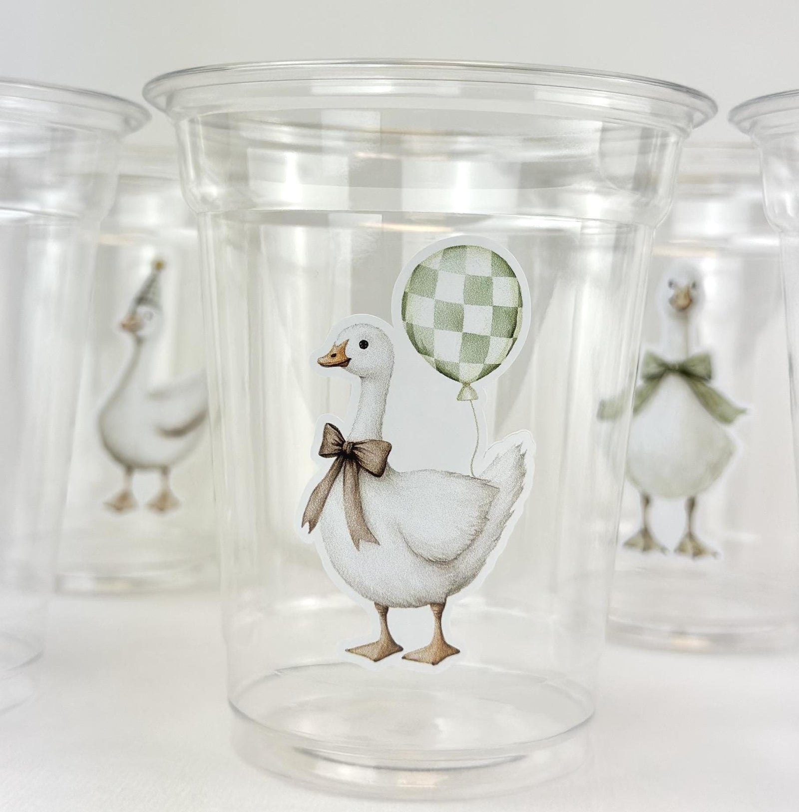 Green Goose Baby Shower Cups - Stesha Party