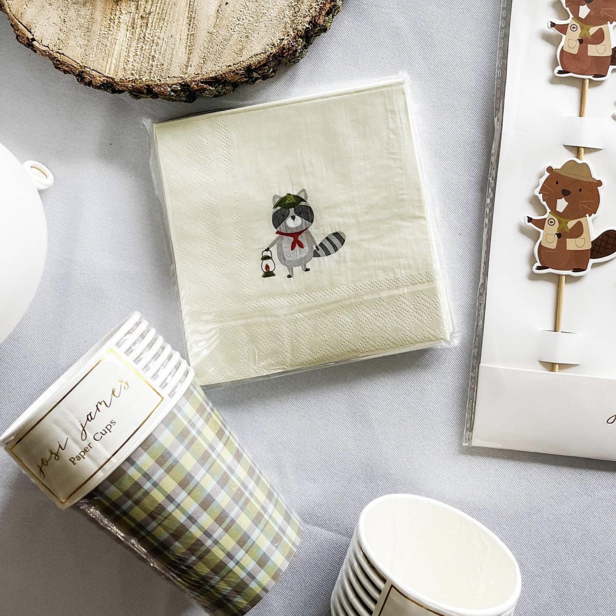 Green Plaid Paper Cups 9oz 8ct - Stesha Party