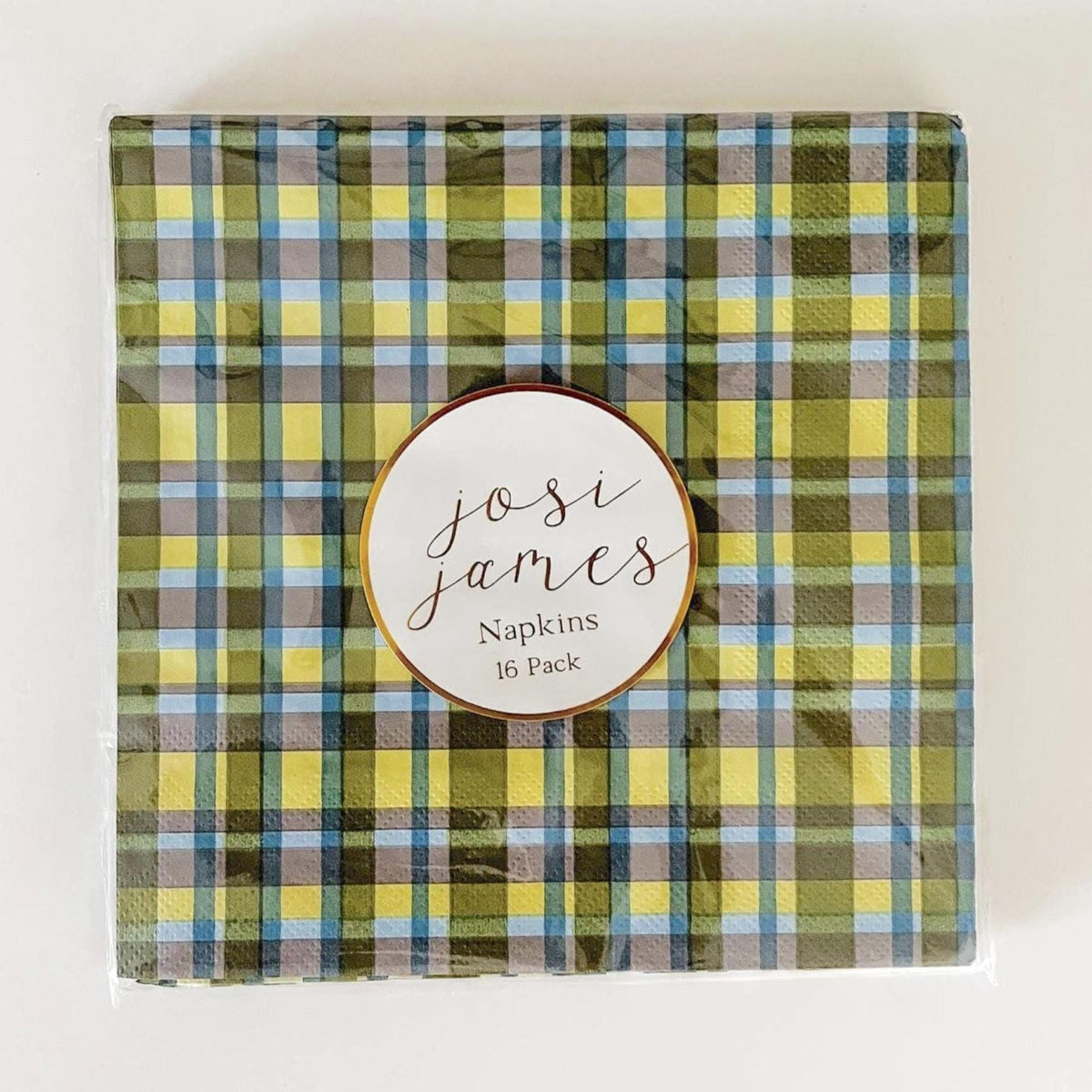 Green Plaid Paper Napkins 16ct - Stesha Party