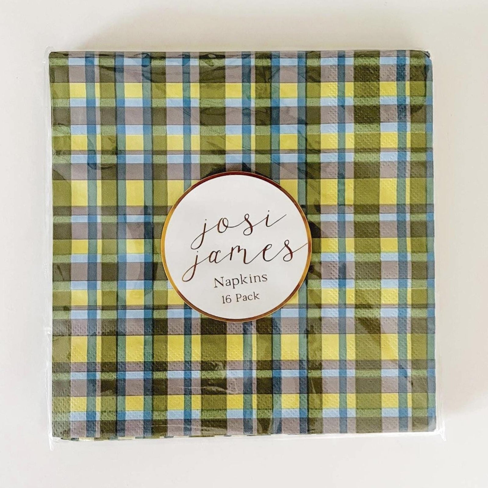 Green Plaid Paper Napkins 16ct - Stesha Party