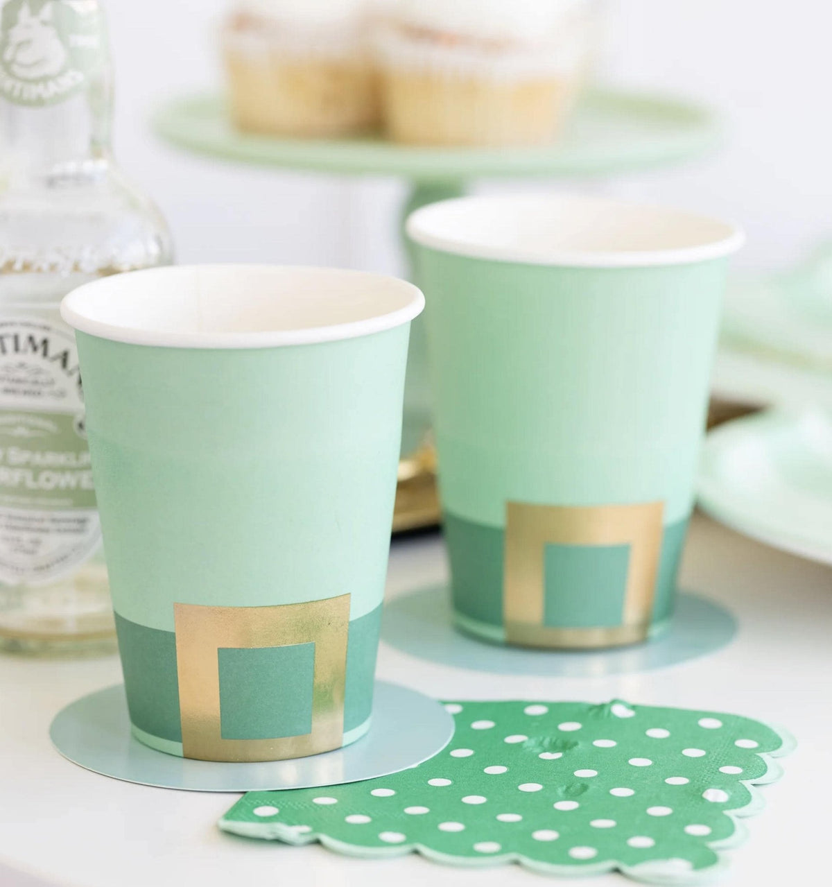 Green Scalloped Party Napkins - Stesha Party